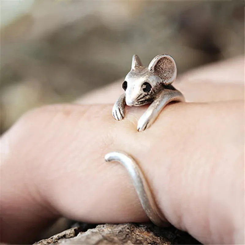 Vintage silber maus ring