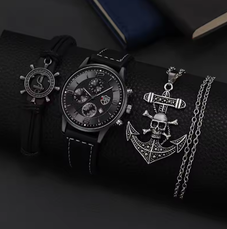 Stylische Schwarze Herrenuhr