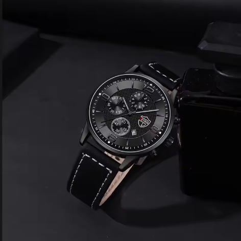 Stylische Schwarze Herrenuhr