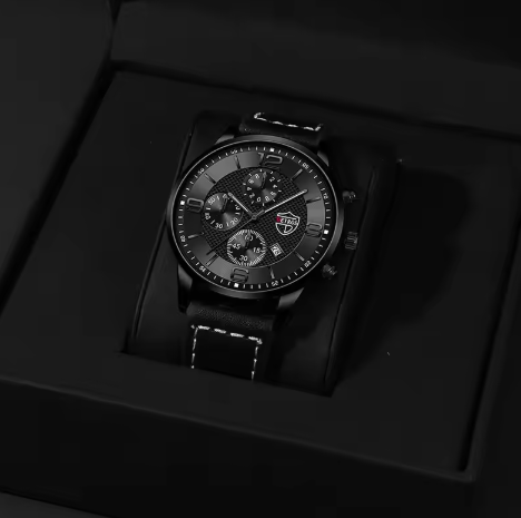 Stylische Schwarze Herrenuhr