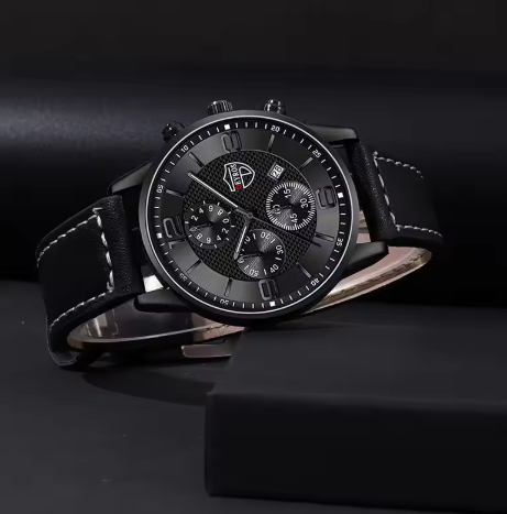 Stylische Schwarze Herrenuhr