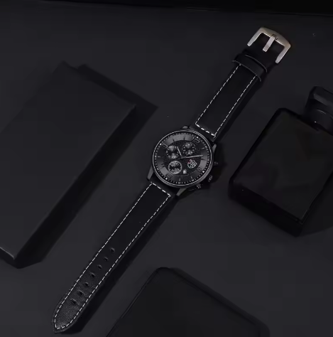 Stylische Schwarze Herrenuhr