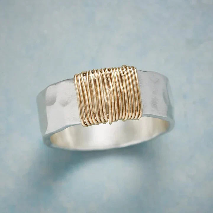 Vintage goldfaden ring in silber