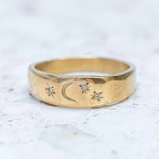 Sterling nacht ring in vintage gold