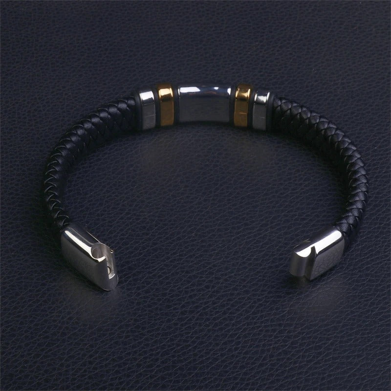 Tello - Schwarzes Lederarmband