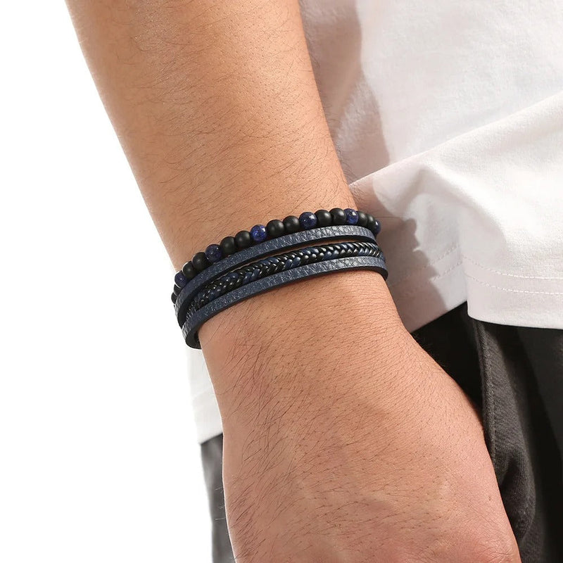 Diego - Perlen-Lederarmband