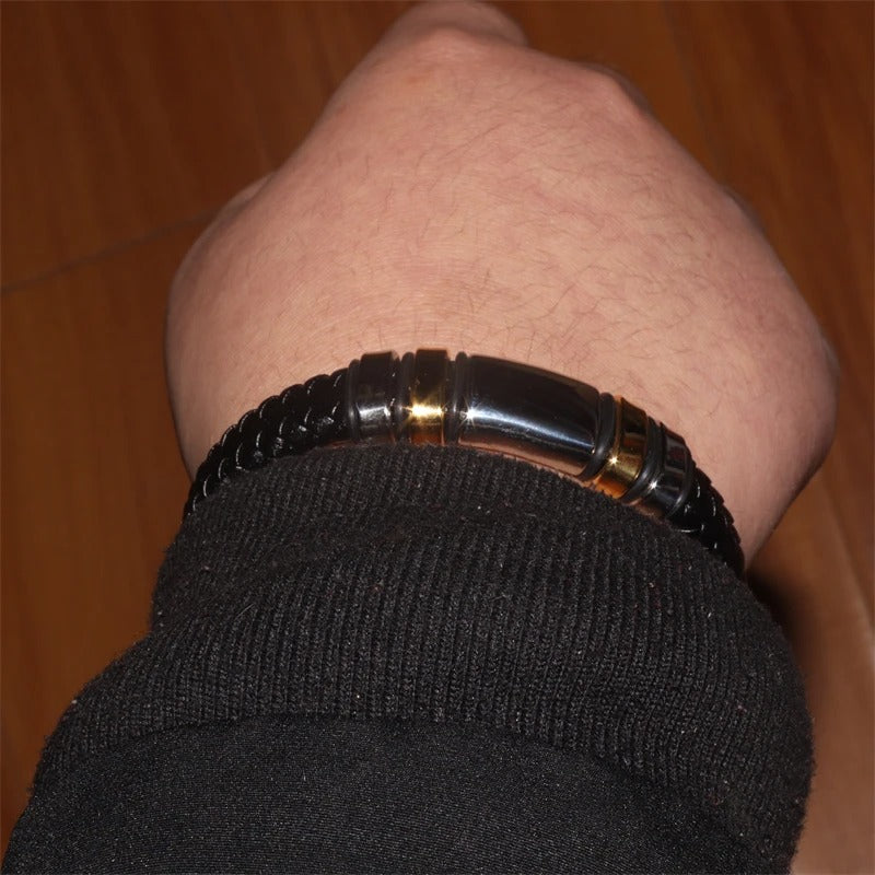 Tello - Schwarzes Lederarmband