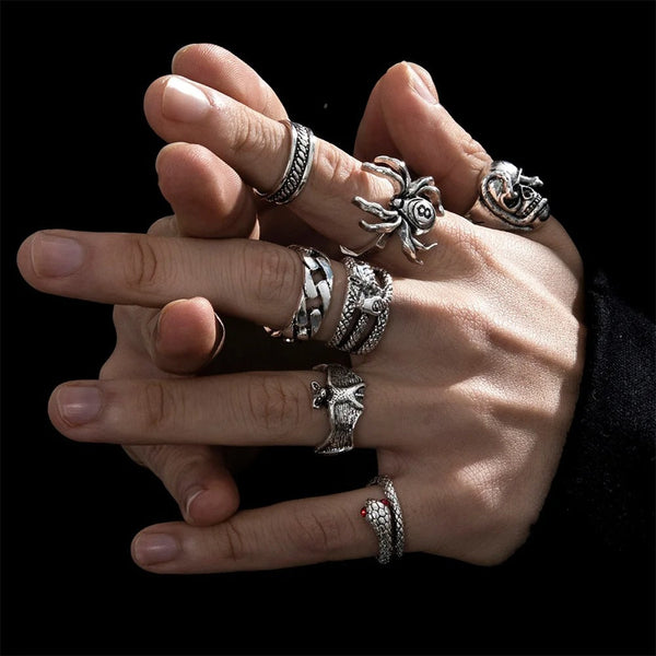 Logan - Gothic Rebellen Ring-Set