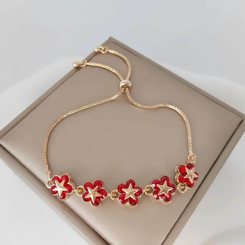 Anelia - Kristall Gänseblümchen Blumenarmband