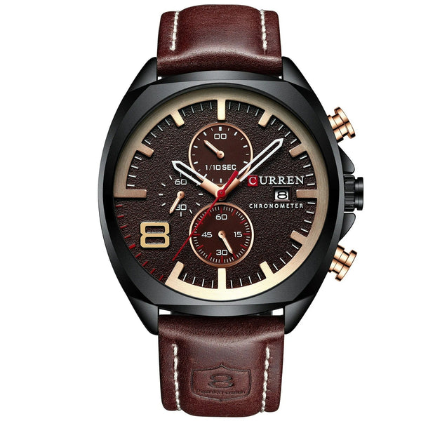 James - Luxe Six-Pin-Uhr mit Lederarmband