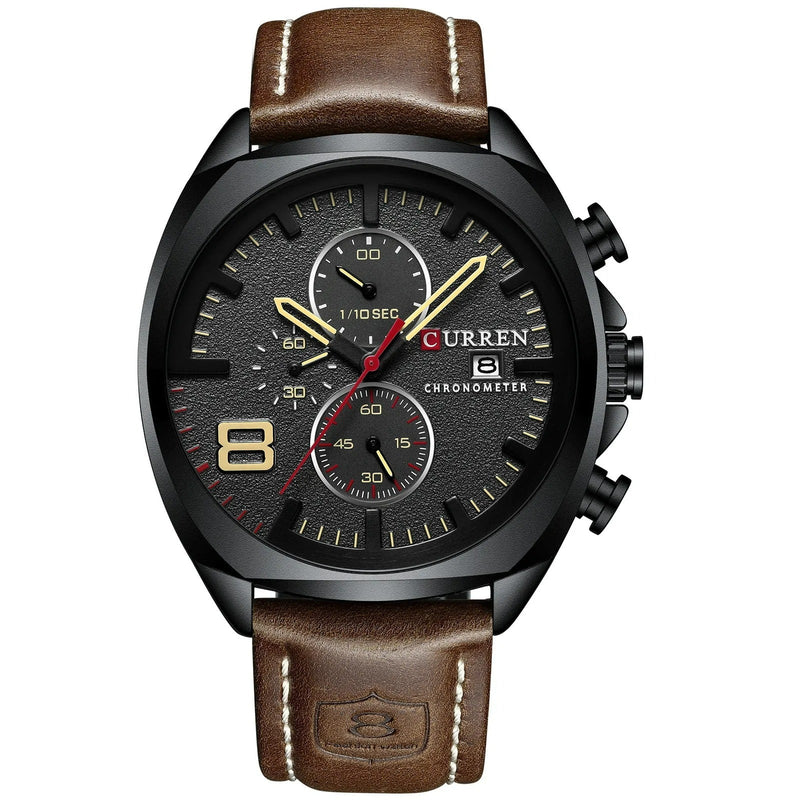 James - Luxe Six-Pin-Uhr mit Lederarmband